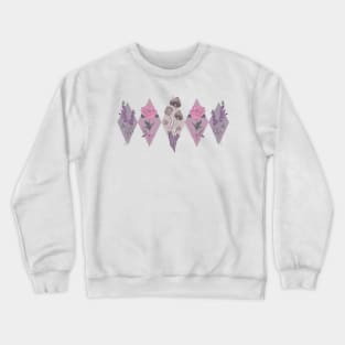 Flower and Mushrooms Peonies Lilac Crewneck Sweatshirt